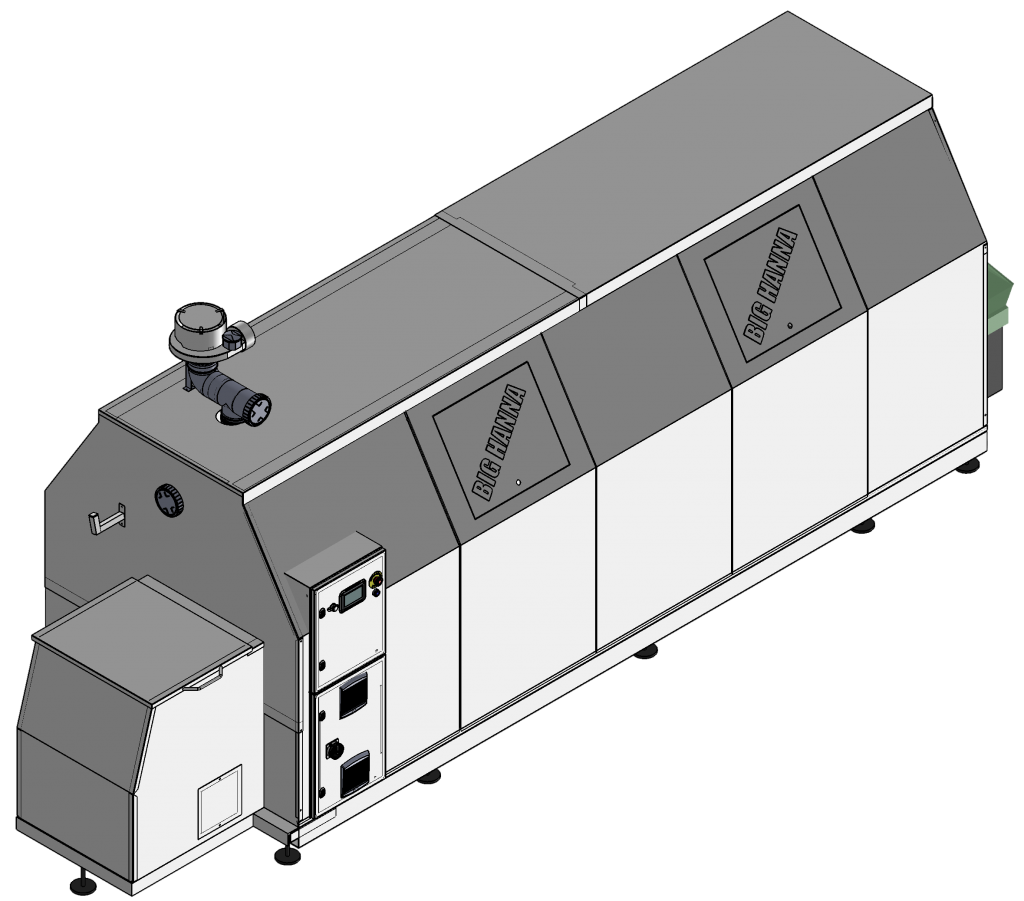 Big Hanna product range different sized composters, bin tippers